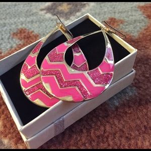 Pink & Gold Dangling Earrings