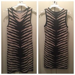 Zebra beige and black mini dress