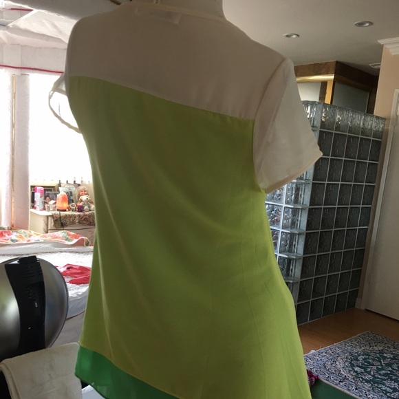 Light green with yellow on top blouse - Picture 2 of 4