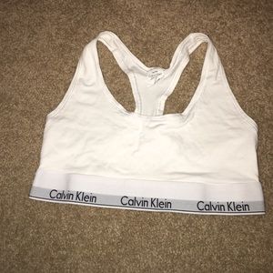 Calvin Klein racerback bra in white
