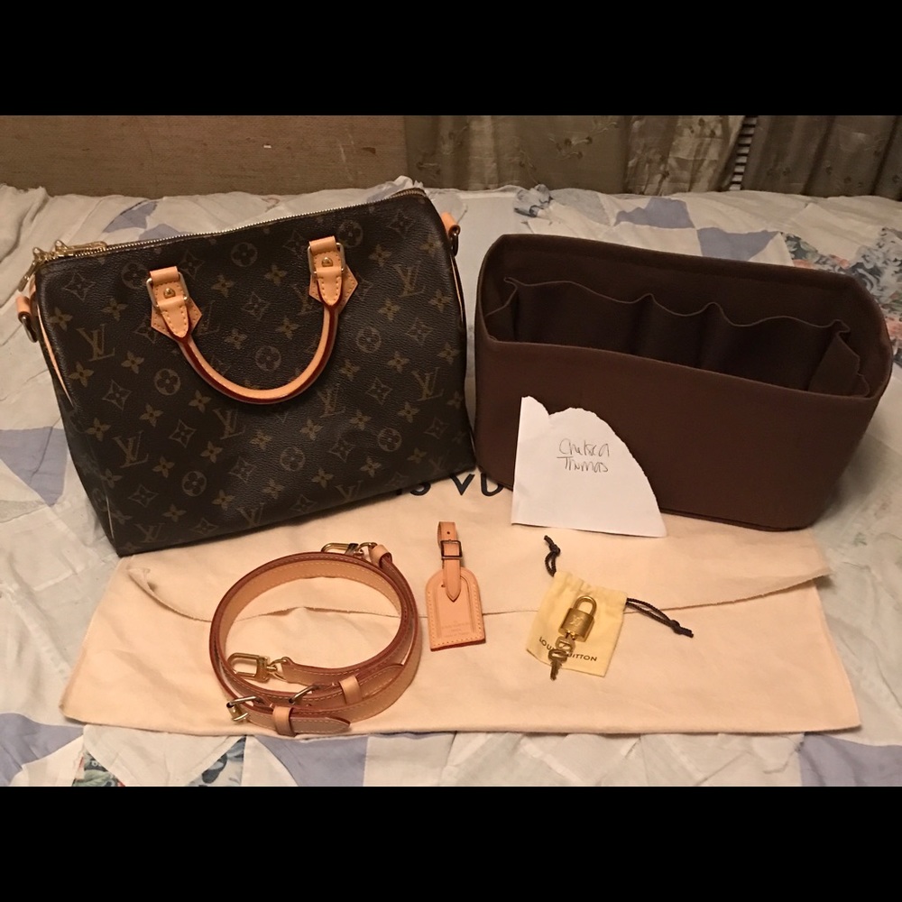 AUTHENTIC LOUIS VUITTON Speedy B 30 BUNDLE