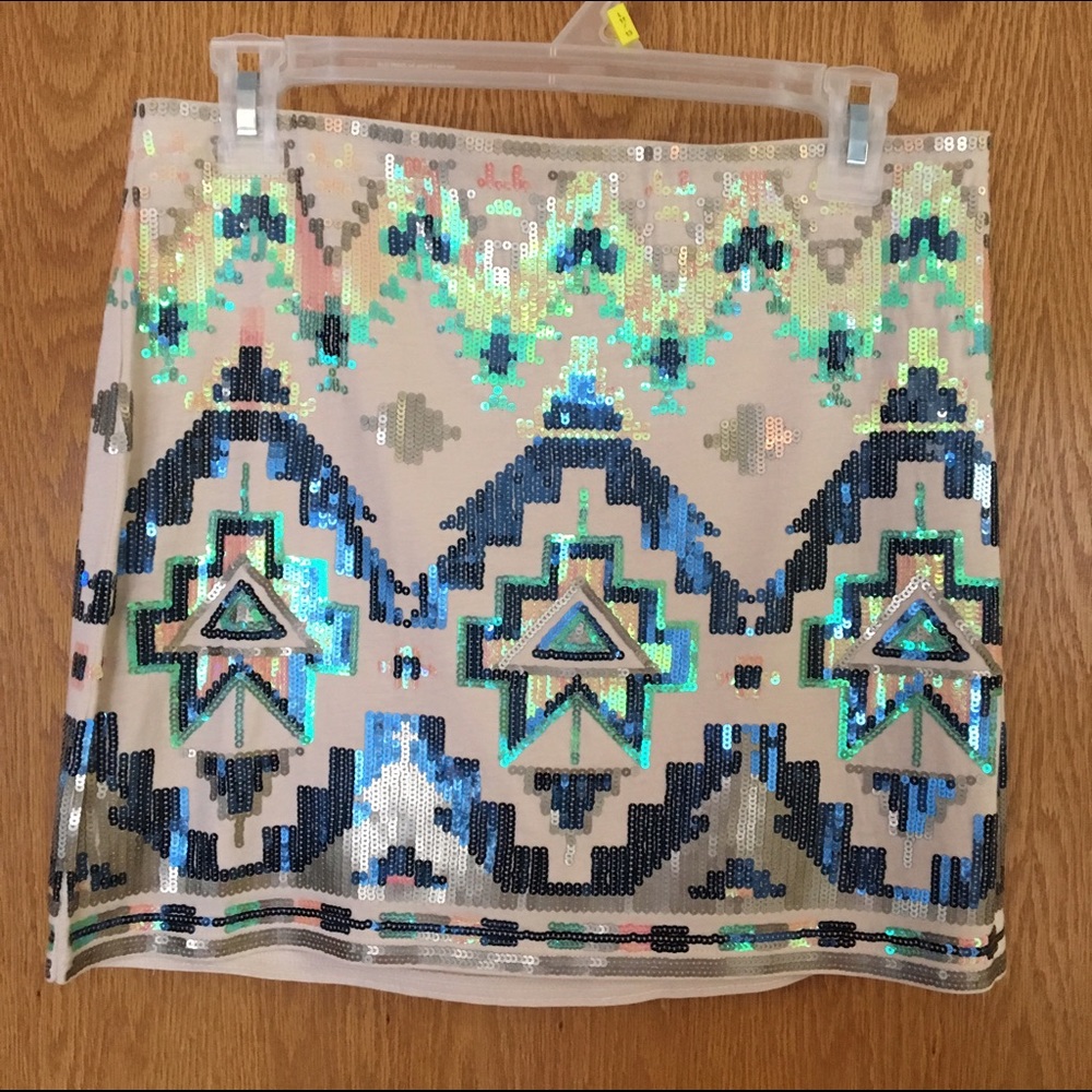 Express Sequin Mini Skirt
