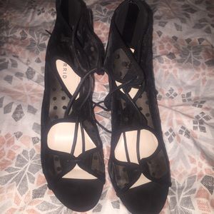 Polka dot see through heels