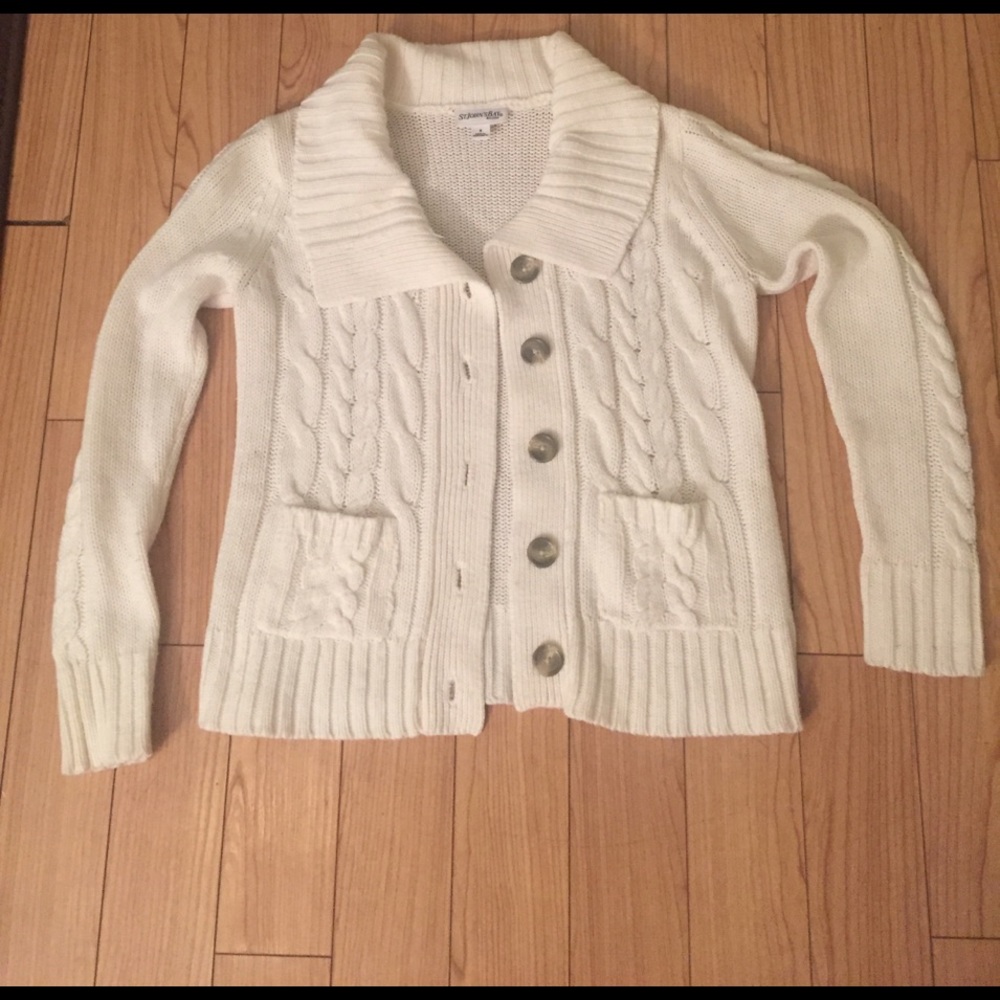 White cardigan/ sweater