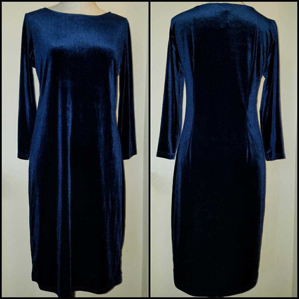 Blue Velvet Dress