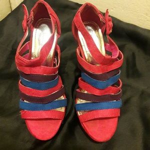 Multi color platform heels