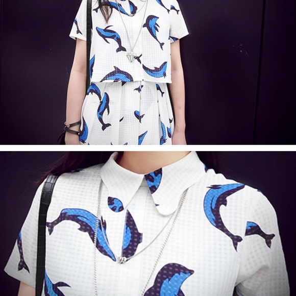 🆕 🐬 Dolphin Short Sleeves Pleated Dress - Picture 8 of 8