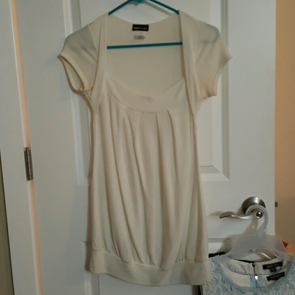 Cream shirt dress
