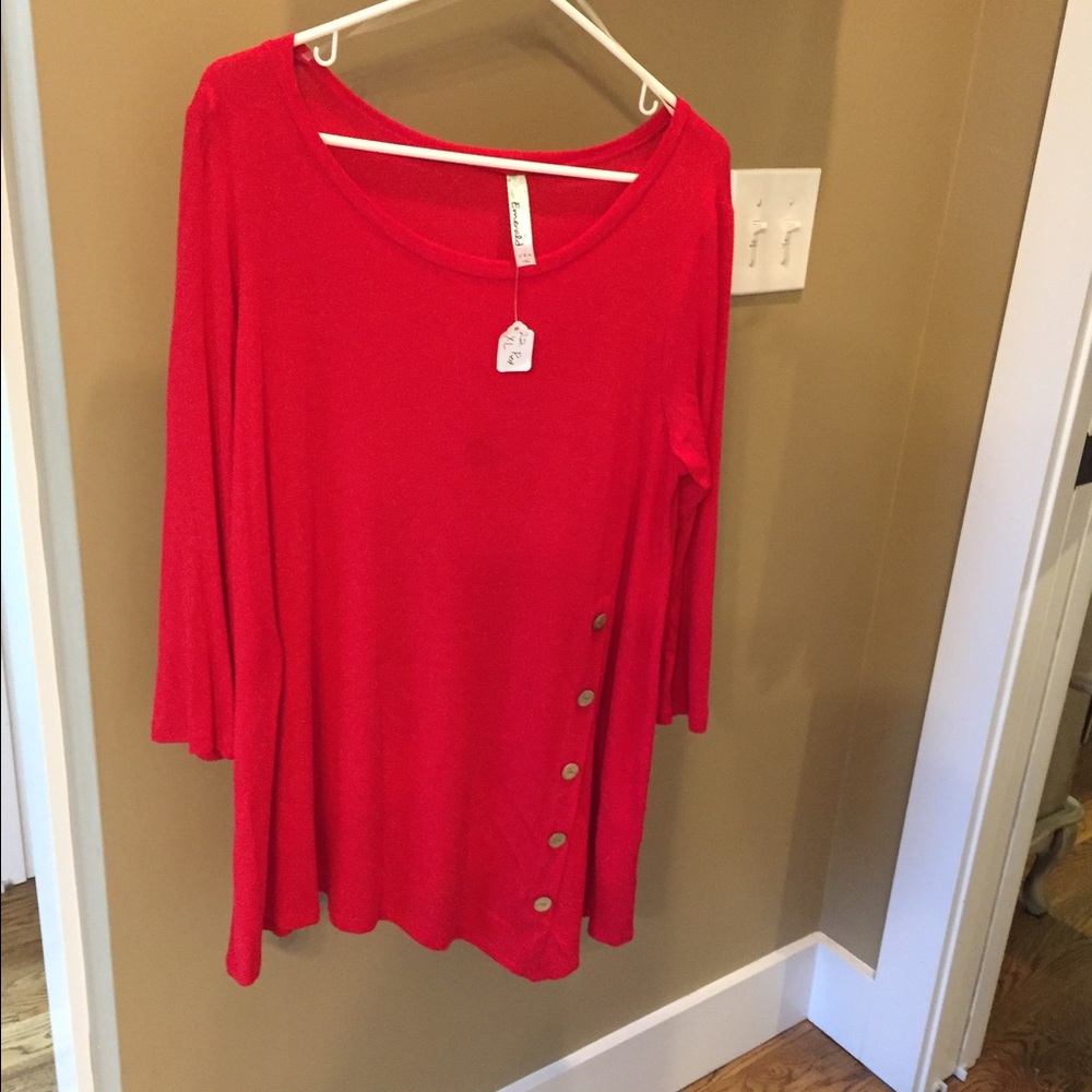 Boutique red tunic xl