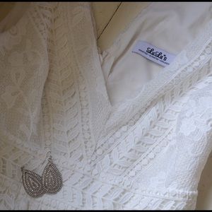 FIRMPRICE! NWOT LULUS Tea Length,white lace,dress!
