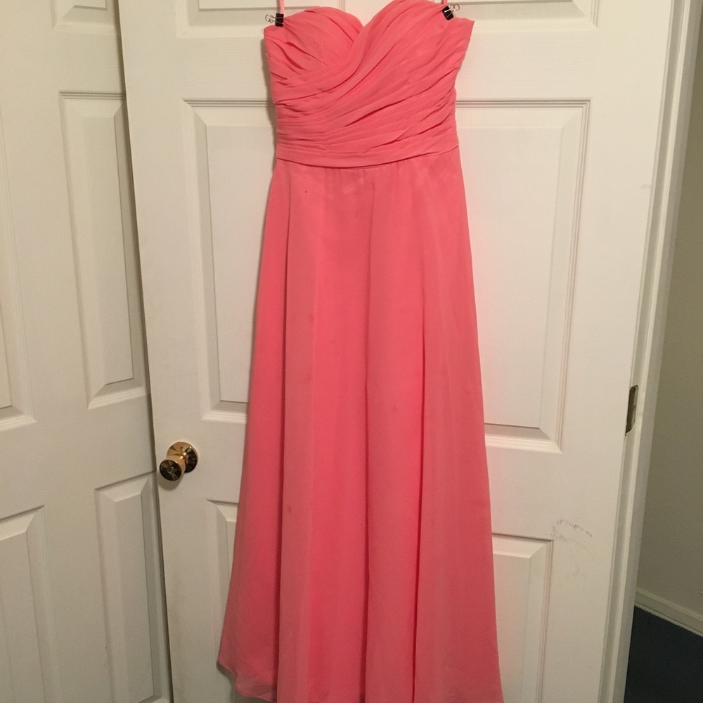 Macy's strapless coral prom/ formal dress, size 4