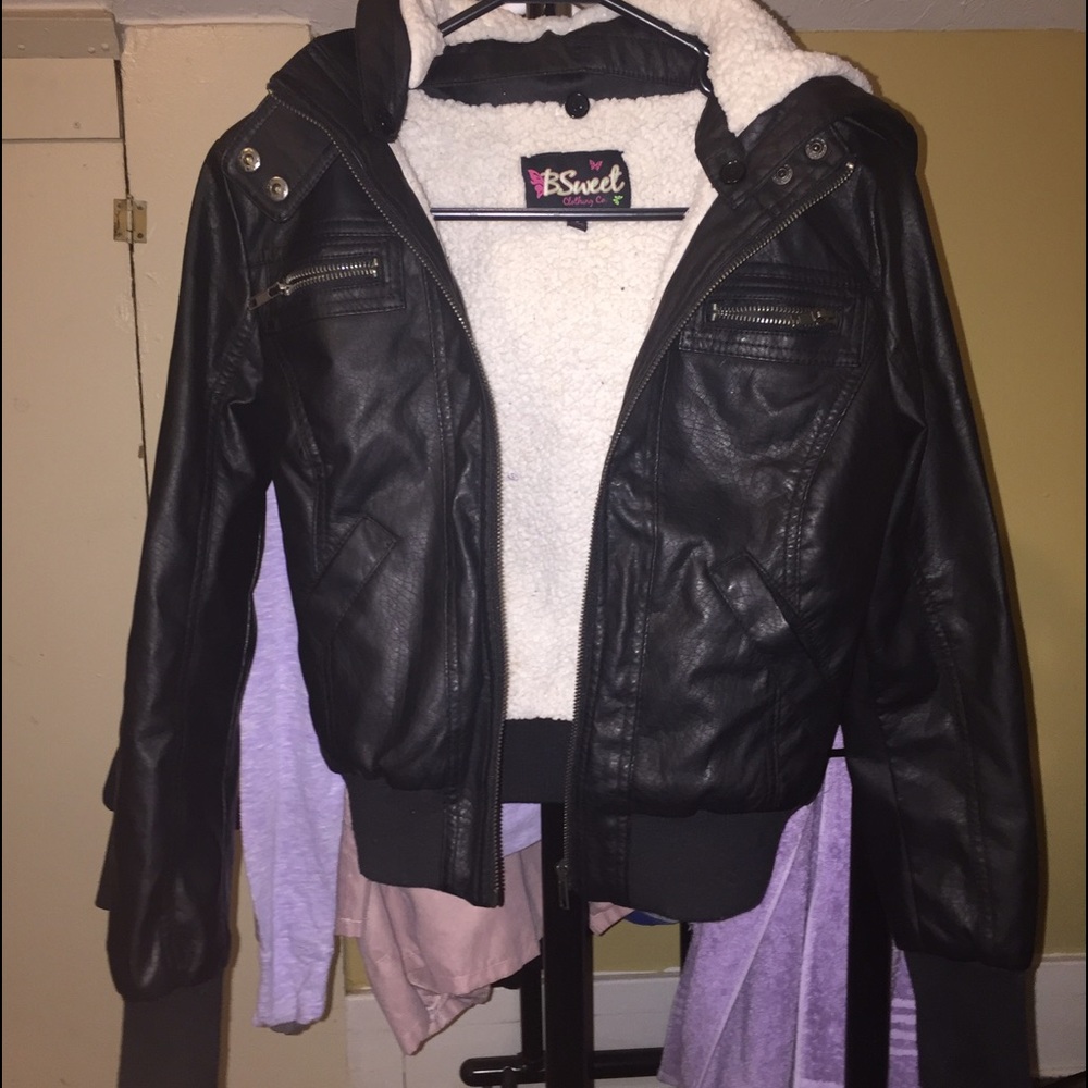 Black leather jacket