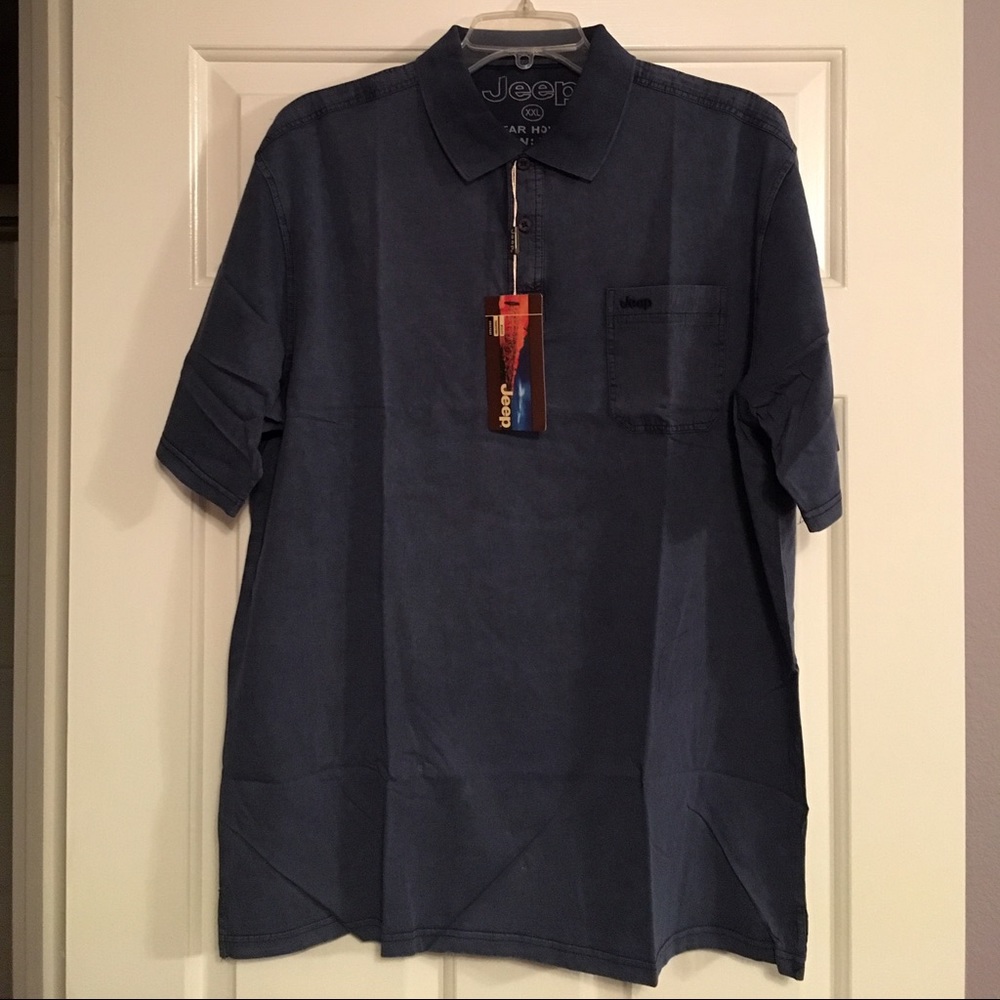 🌸SALE🌸 Men's denim blue short sleeve polo shirt