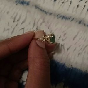 Emerald and diamond ring