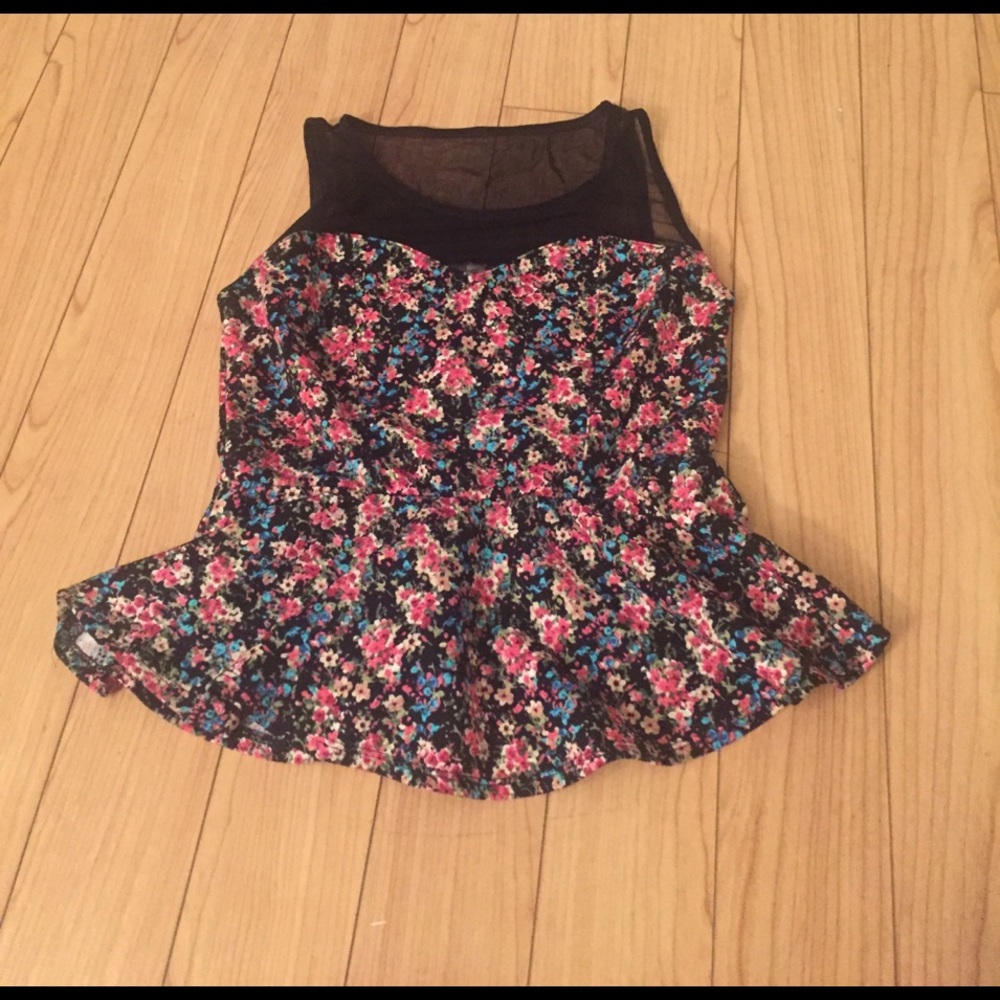 Laced peplum top