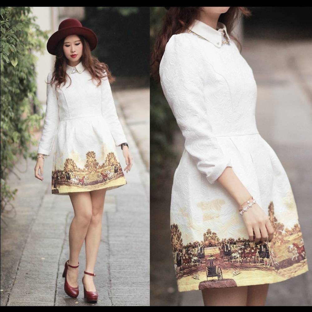 Chicwish size large printed Jacquard dress