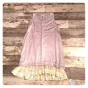 Grey tank dress with lace