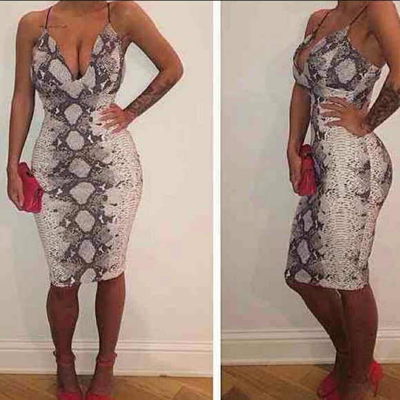 snakeskin bodycon