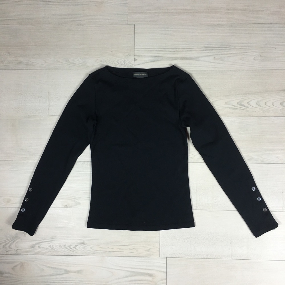 Black Banana Republic Sweater W/ Button Sleeves