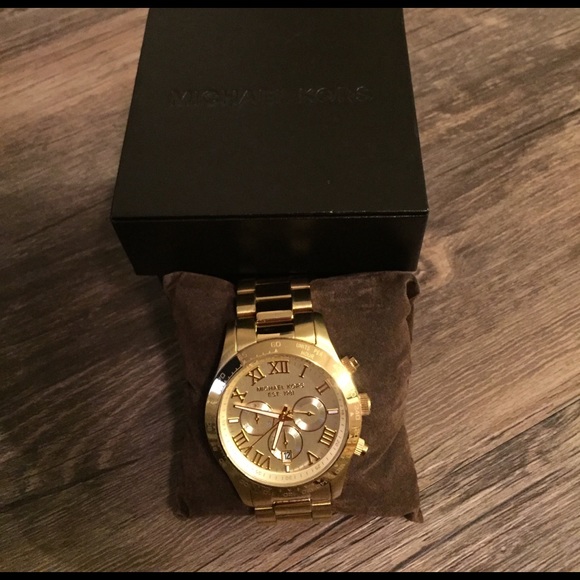 Michael Kors Goldtone Layton Chronograph Watch - Picture 2 of 3