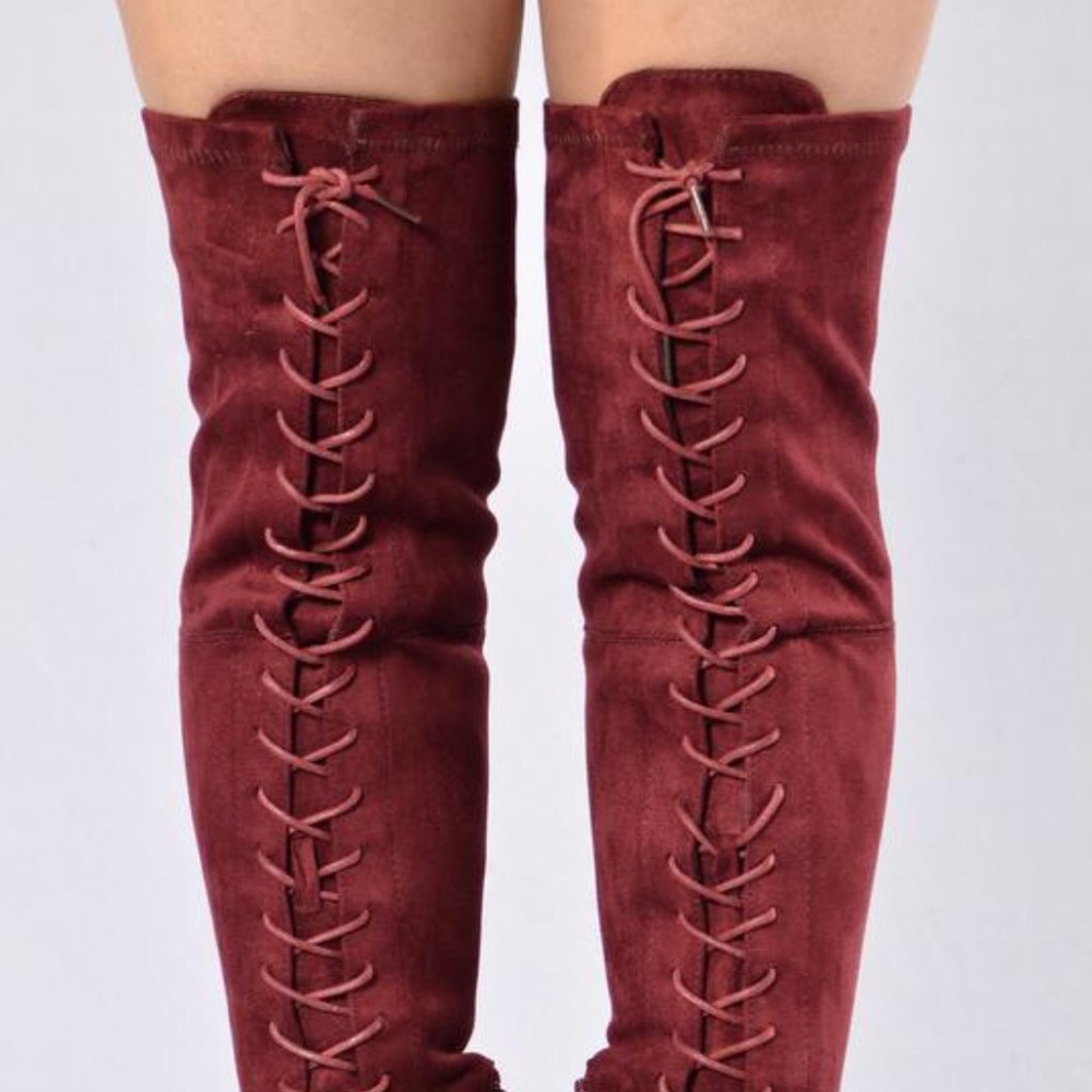 Wine Knee High Boots! Sz 5.5