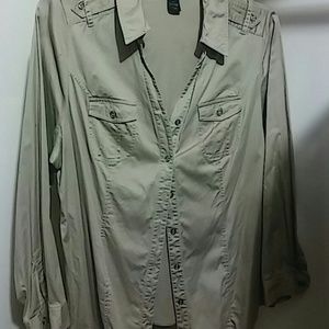 Dark khaki button down