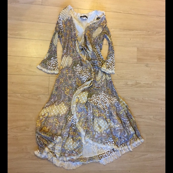 Alberto Makali Dresses & Skirts - I ALBERTO MAKALI WRAP DRESS M TIE LAYERED FLOWING