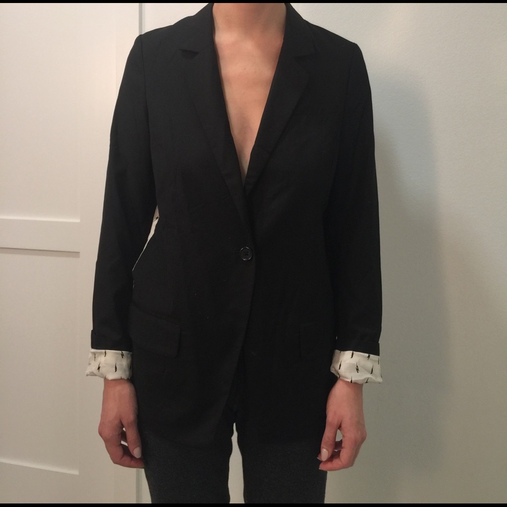 Blazer with thunderbolt silk back