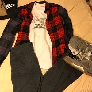 Red and Blue Split Flannel