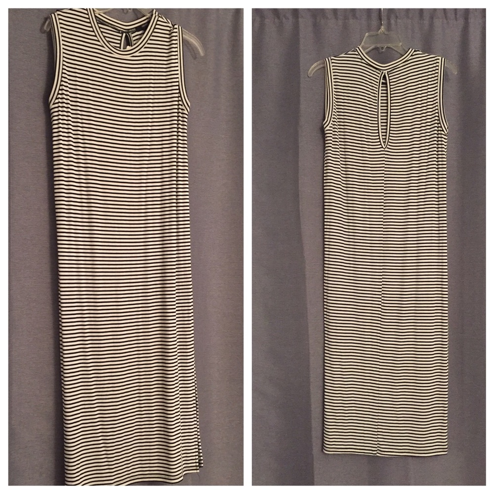 Striped stretch maxi dress