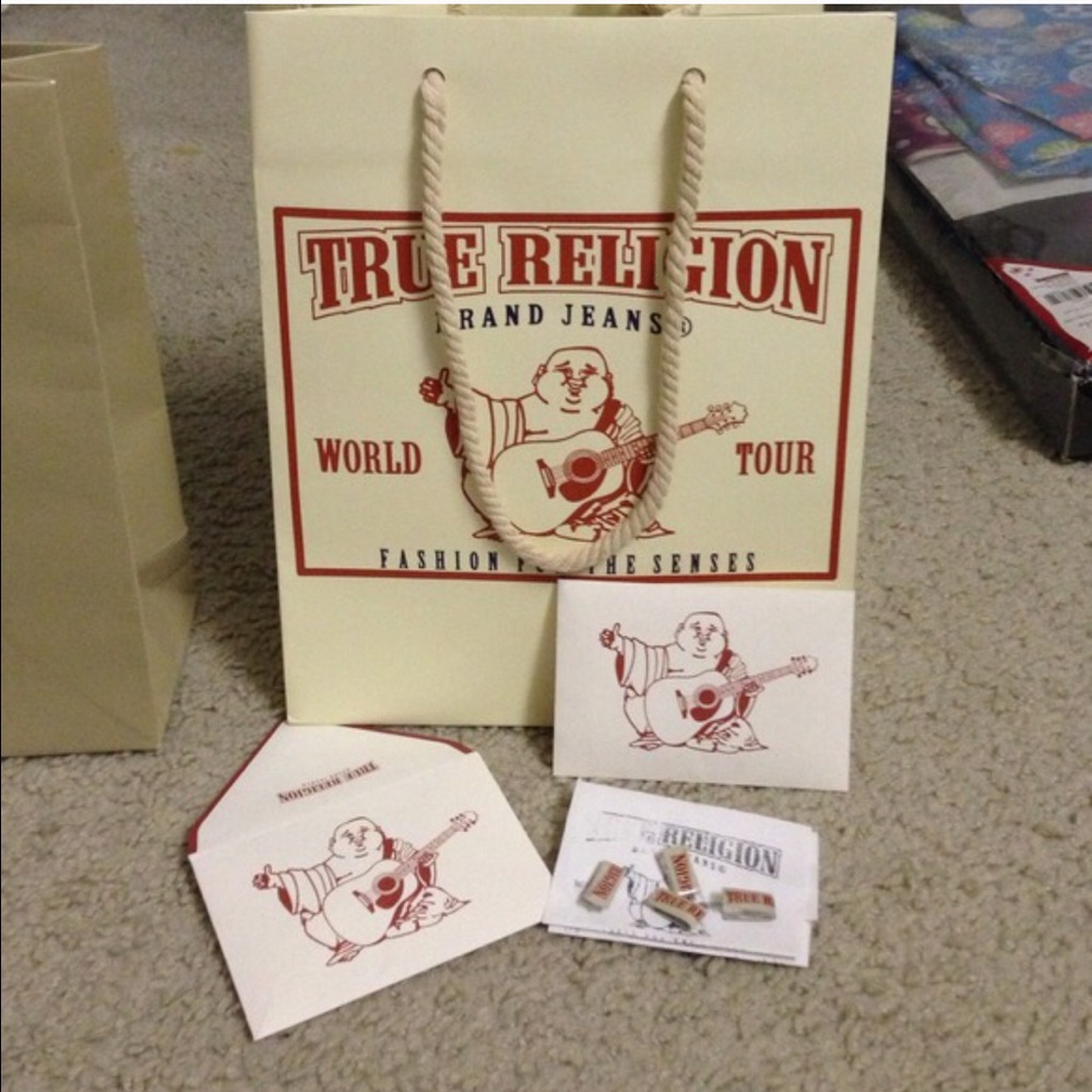 True Religion small gift bag and envelope