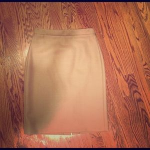 J crew camel wool pencil skirt
