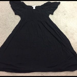 Black dress with flutter sleeves