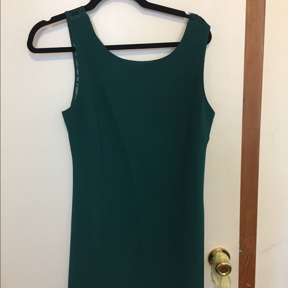 Dark green open back dress