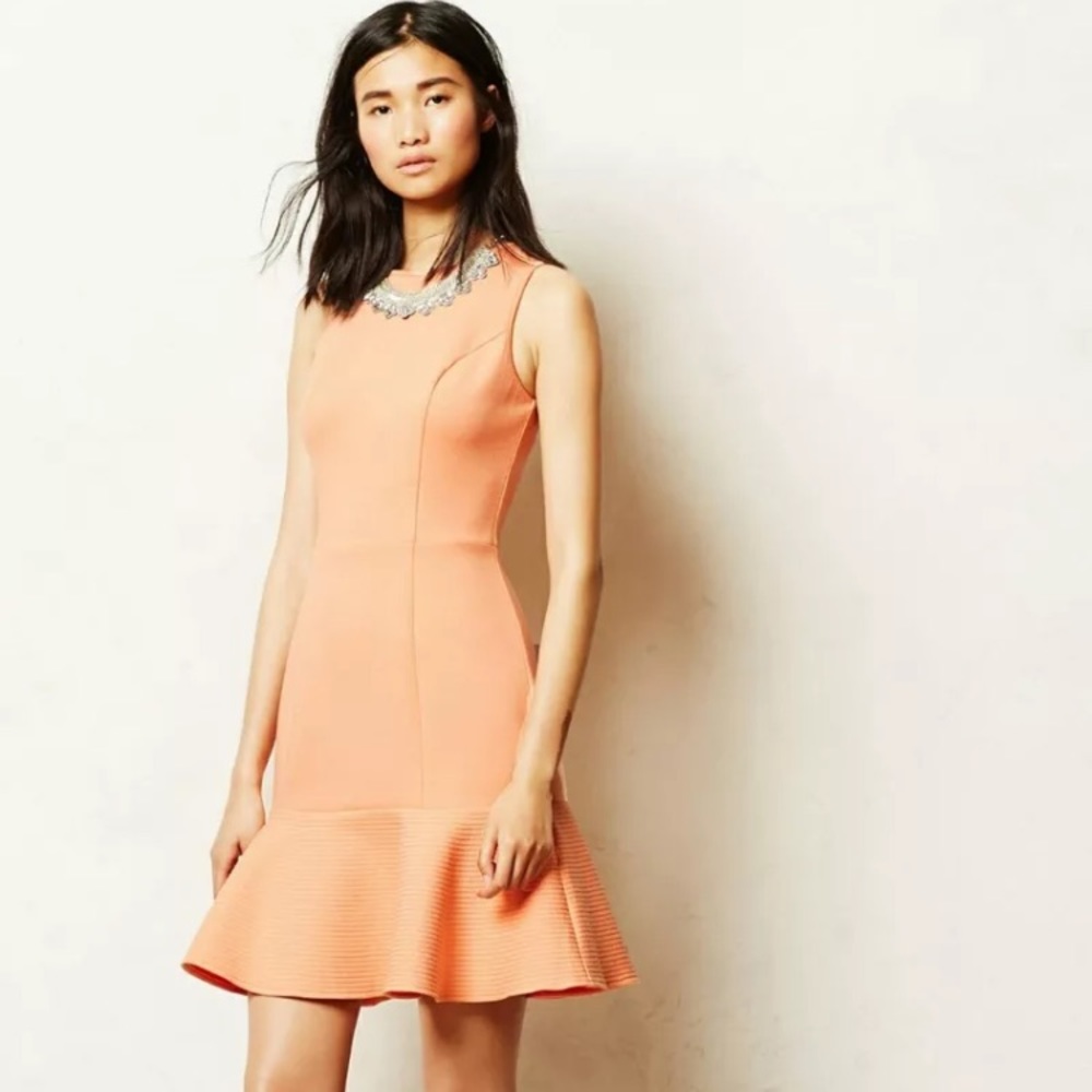 Maeve anthropologie peach trumpet dress