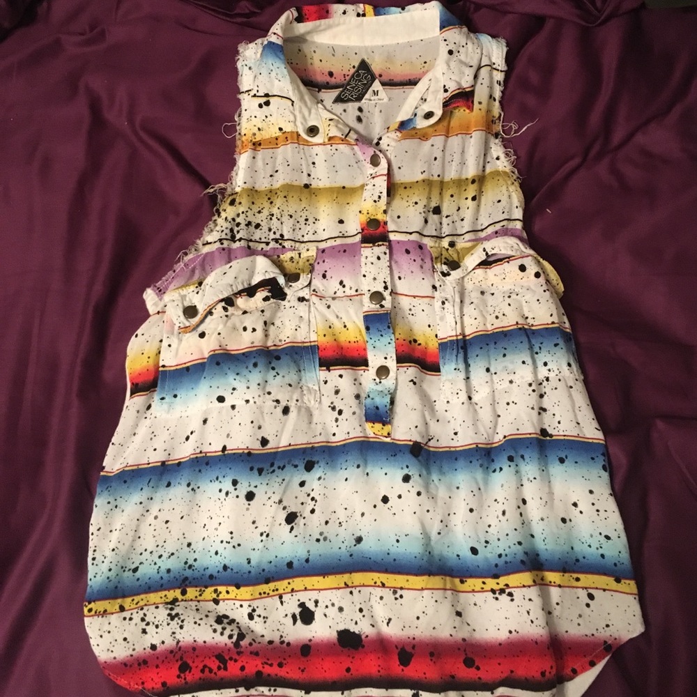 Button down racer back tank