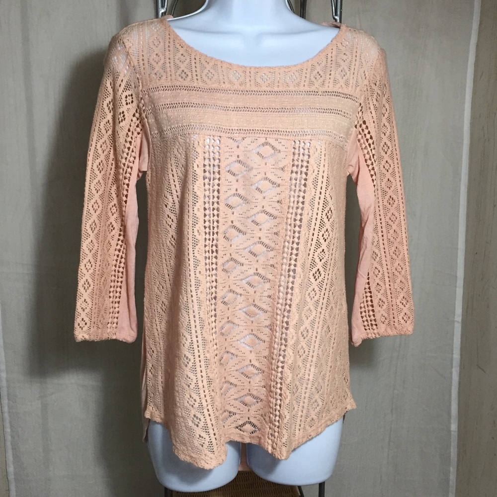 Lucky Brand Lace Tee Size XS
