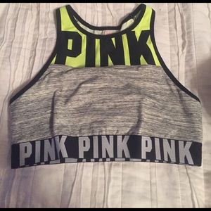 Pink sports bra
