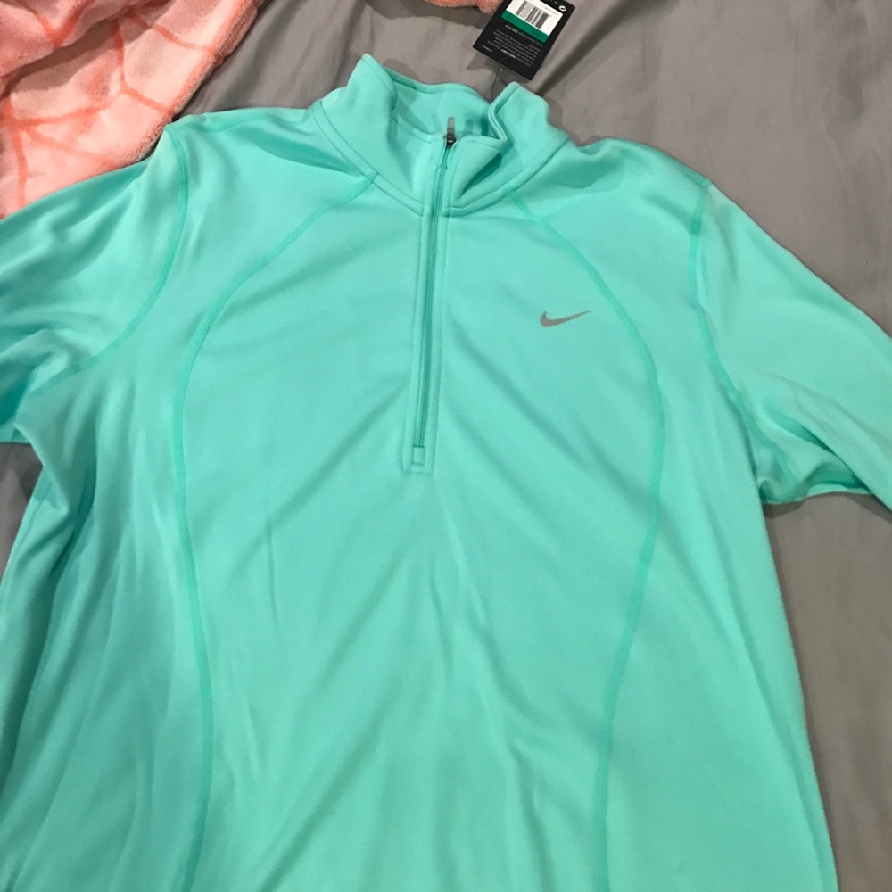 Nike running half zip teal color