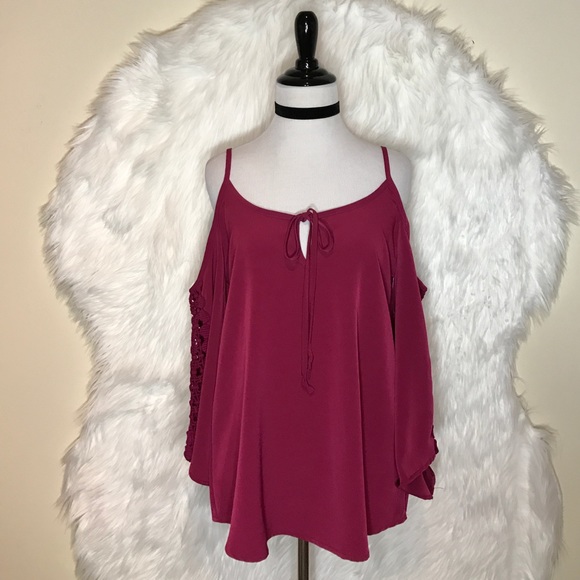 Vava by Joy Han Tops - VaVa By Joy Han Burgundy Off Shoulder Top