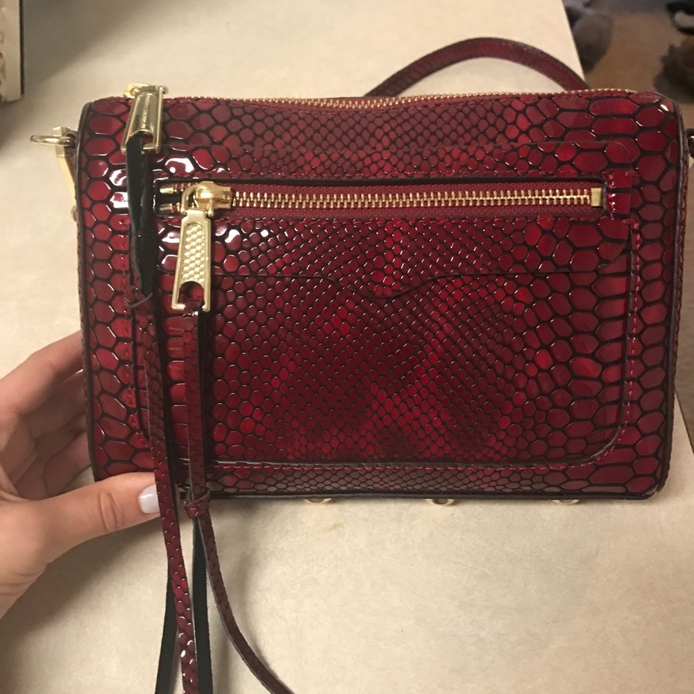 Rebecca Minkoff Small Cross Body in Red Snake