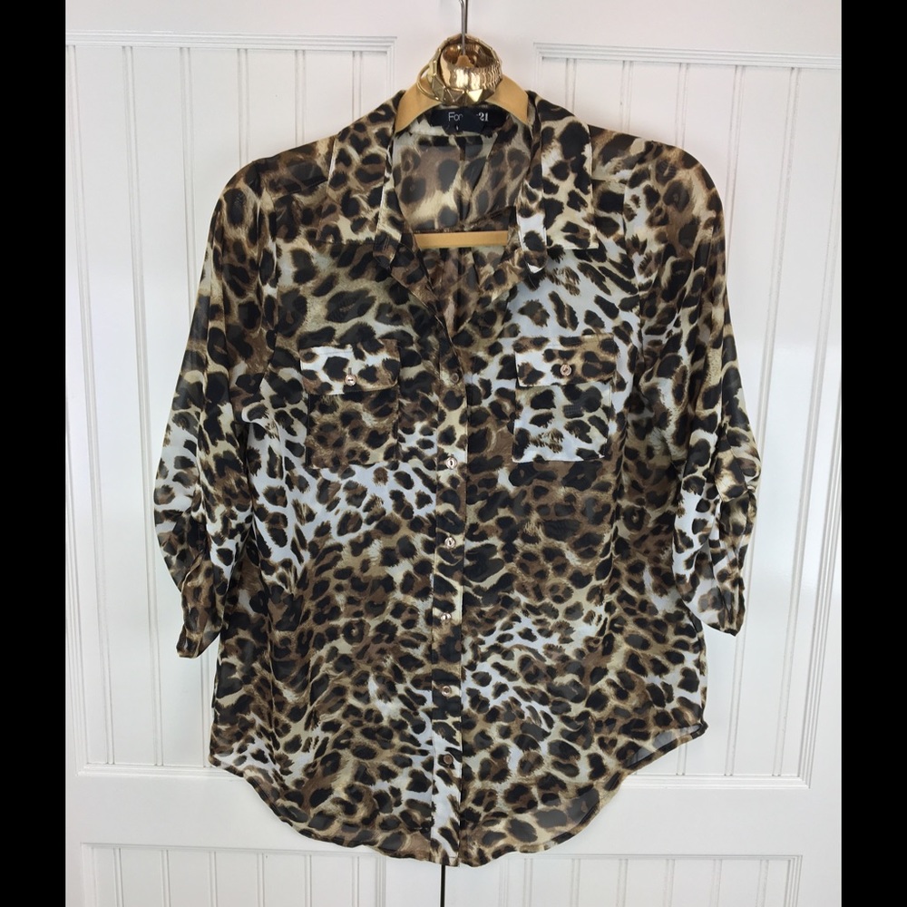 Forever 21 Cheetah Button Down