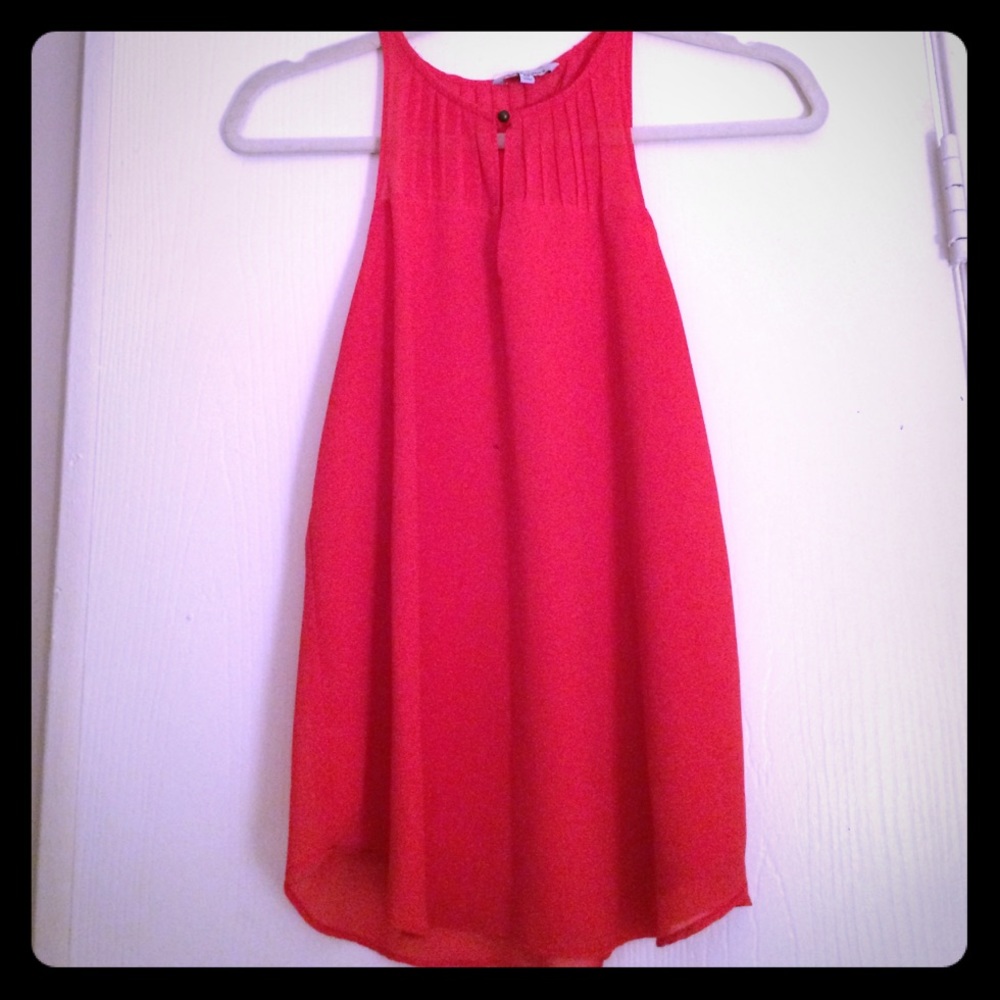 Red Sleeveless Blouse