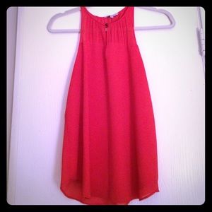 Red Sleeveless Blouse