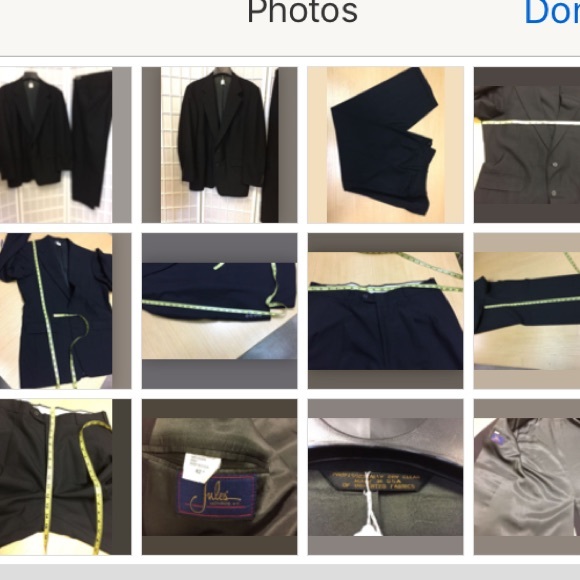 Jules NY men's suit black with blue line size 42 - Picture 3 of 4