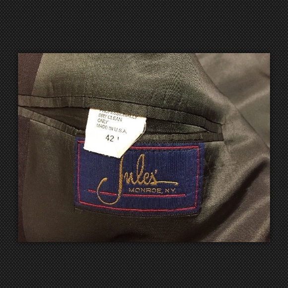 Jules NY men's suit black with blue line size 42 - Picture 4 of 4