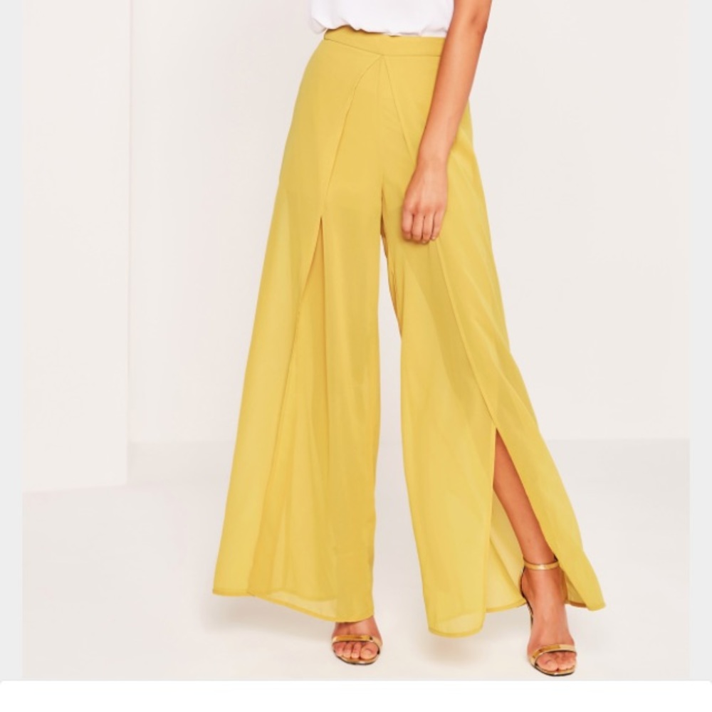 Misguided chiffon split leg palazzo pants,  Sz 6