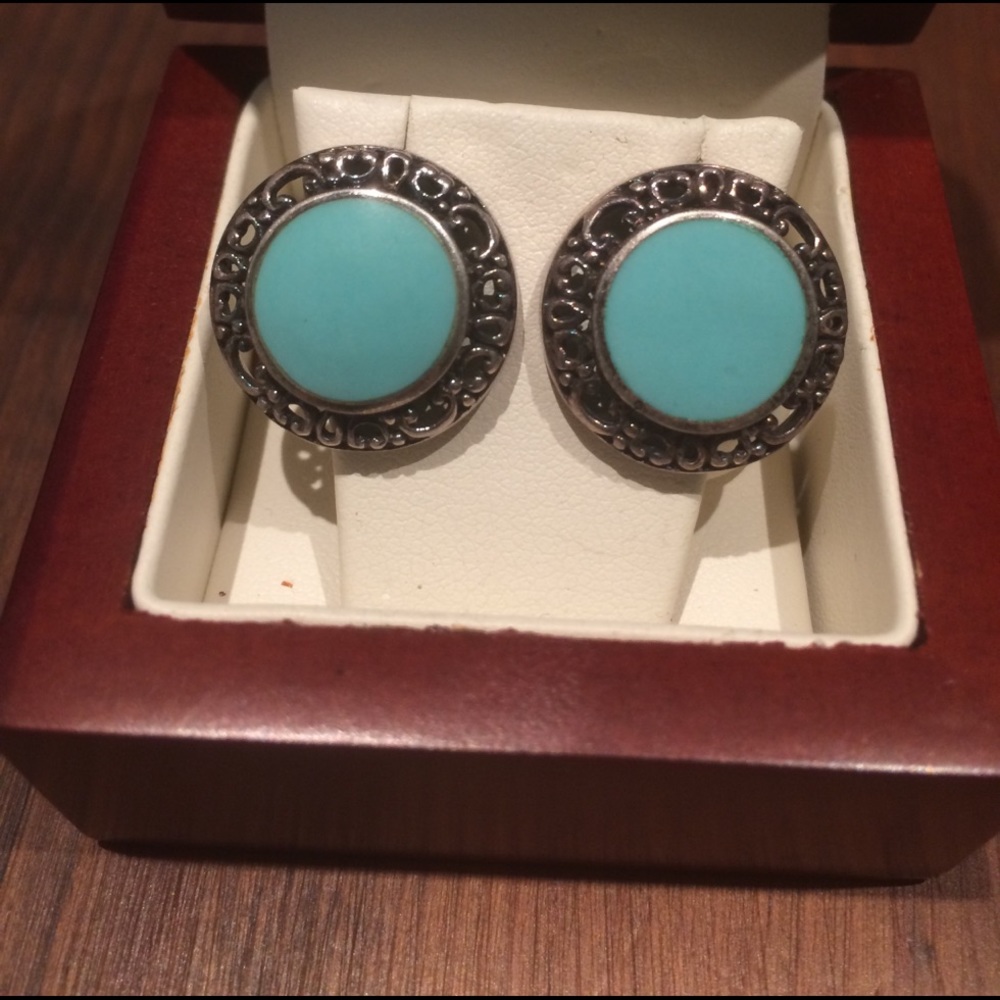 Silver and turquoise earrings