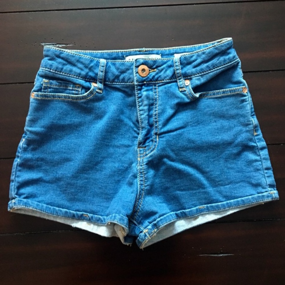 denim high waisted shorts
