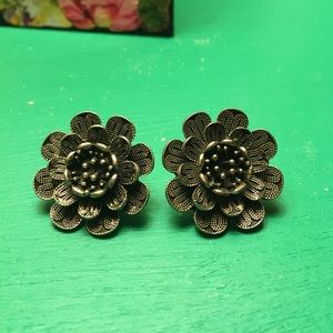 Silver flower earrings